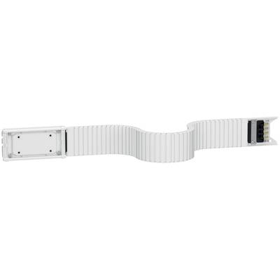 Białowy kabel z płaską wtyczką po obu stronach, specjalnie opracowany do elastycznego połączenia między dwoma urządzeniami elektronicznymi.
