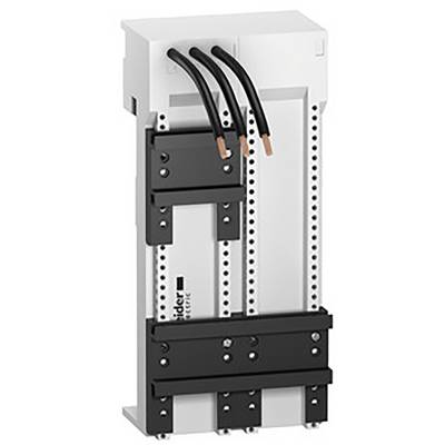 Trzybiegunowy elektryczny moduł przyłączeniowy z nieosłoniętymi końcówkami przewodów na białej obudowie, przeznaczony do instalacji elektrycznych.