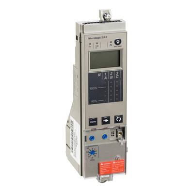 Cyfrowe urządzenie zabezpieczające z wyświetlaczem i przyciskami sterującymi do monitorowania prądu i ochrony instalacji elektrycznych.