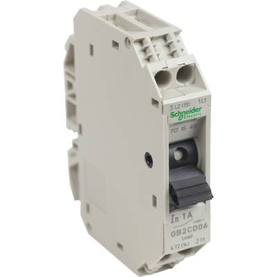 Modułowy wyłącznik silnikowy Schneider Electric, model GB2CD06, przeznaczony do stosowania w elektrycznych układach sterowania i rozdzielniach.