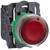 Czerwony przycisk na czarnej obudowie, często używany jako przycisk awaryjnego zatrzymania lub stop w systemach sterowania maszynami.