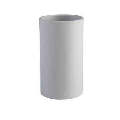 Ceramiczny świecznik cylindryczny w kolorze białym z napisem 'NF USE 32' na dolnej krawędzi.