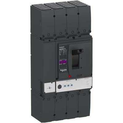 Wyłącznik automatyczny w kolorze szarym z dźwignią i wskaźnikami trybu pracy, o kompaktowej budowie, przeznaczony do przemysłowych zastosowań elektrycznych.