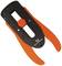 Obcinaczki do zdejmowania izolacji z pomarańczowymi uchwytami i czarną głowicą, ze skalą graduowaną i logo pośrodku. Narzędzie do odizolowywania przewodów.