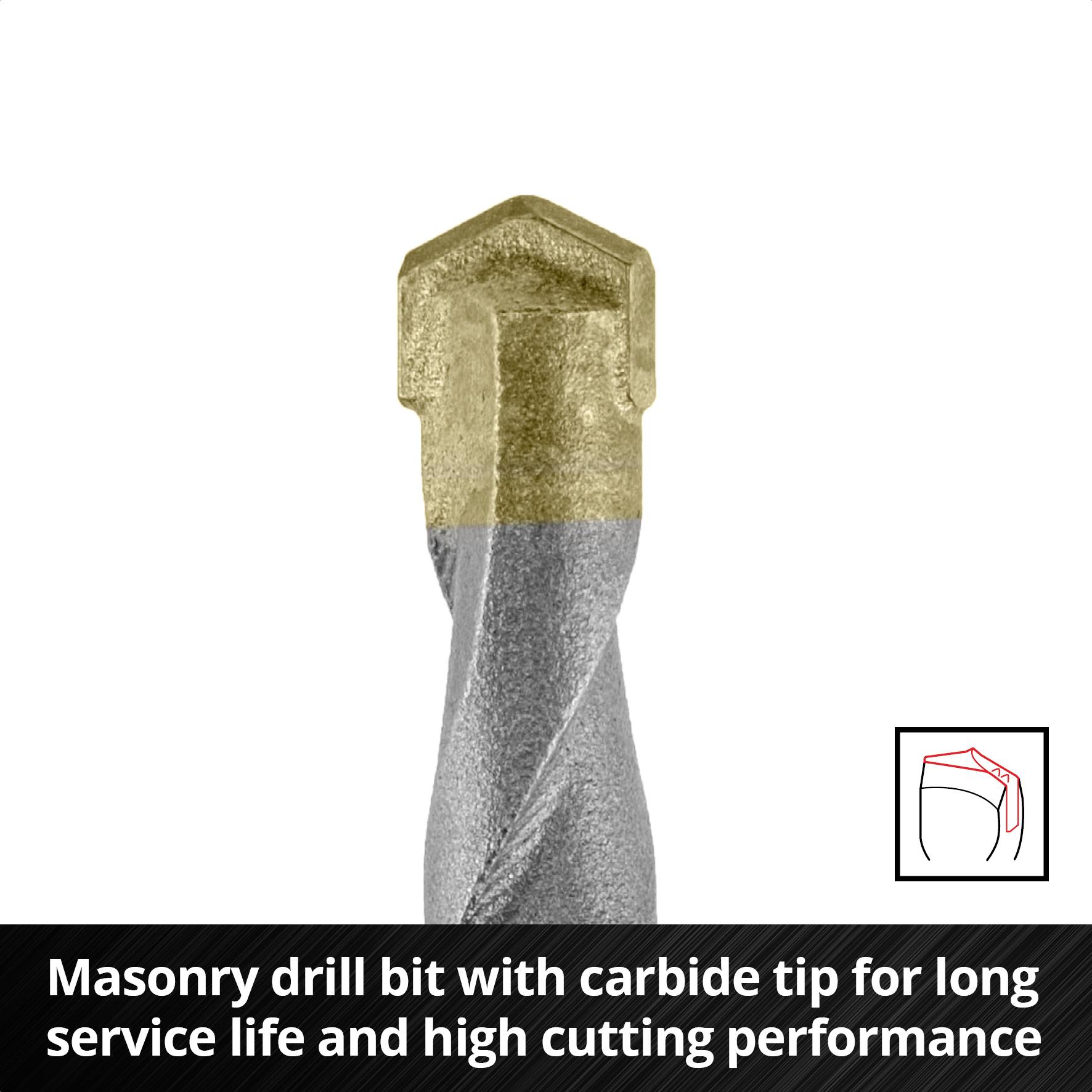Wiertło kamienne z płytką z węglika spiekanego, zaprojektowane z myślą o trwałości i wydajności skrawania.