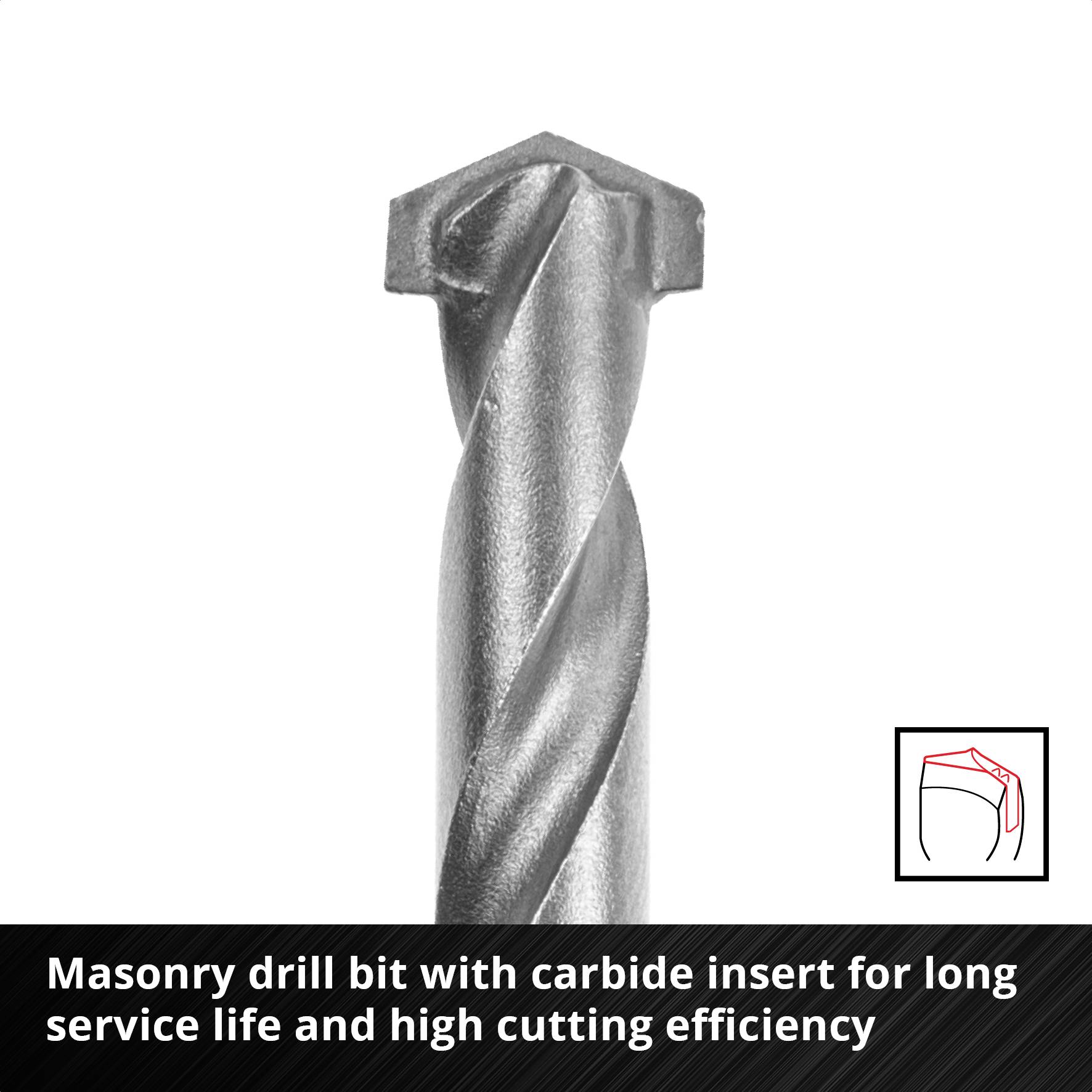 Srebrny wiertnik z płytką z węglika spiekanego o długiej żywotności i wysokiej wydajności skrawania, ilustracja narzędzia wiertniczego.