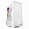 Białe, stylowe obudowy komputerowe z boczną szybką i podświetlanym wentylatorem, idealne do samodzielnej budowy komputera.