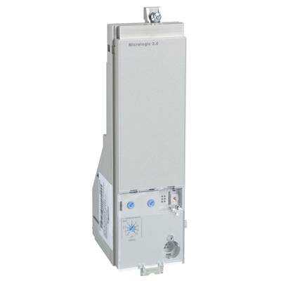 Elektryczne urządzenie zabezpieczające 'Micrologic 2.0' w szarskiej obudowie, stosowane głównie w aplikacjach wyłączników mocy.