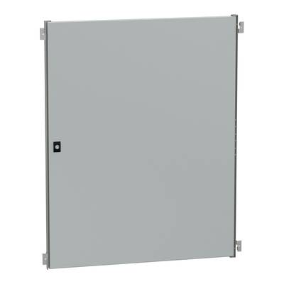 Szara metalowa obudowa z drzwiczkami i zamkiem, prawdopodobnie przeznaczona do instalacji elektrycznych lub wyposażenia technicznego.