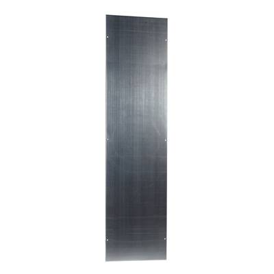 Aluminiowa płyta metalowa, prostokątna, z czterema otworami w narożnikach.