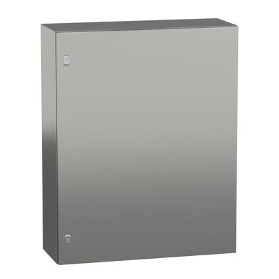 Zamknięta, srebrna obudowa metalowa z dwoma widocznymi śrubami z przodu. Prostokątny, minimalistyczny design.