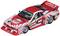 Czerwony model samochodu wyścigowego Lancia z białymi paskami i numerem 14. Posiada różne logo sponsorów i duże skrzydło tylne.
