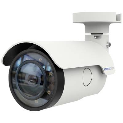 Biała kamera monitoringu z dużym obiektywem i mocowaniem ściennym, przeznaczona do użytku zewnętrznego w celach nadzoru bezpieczeństwa.
