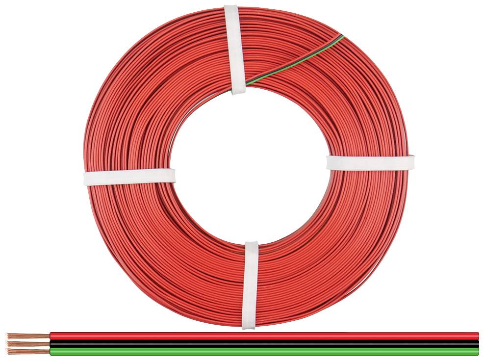 Багатожильний кабель Donau Elektronik 325-014-25, 3 x 0,25 мм², червоний, чорний, зелений, 25 м