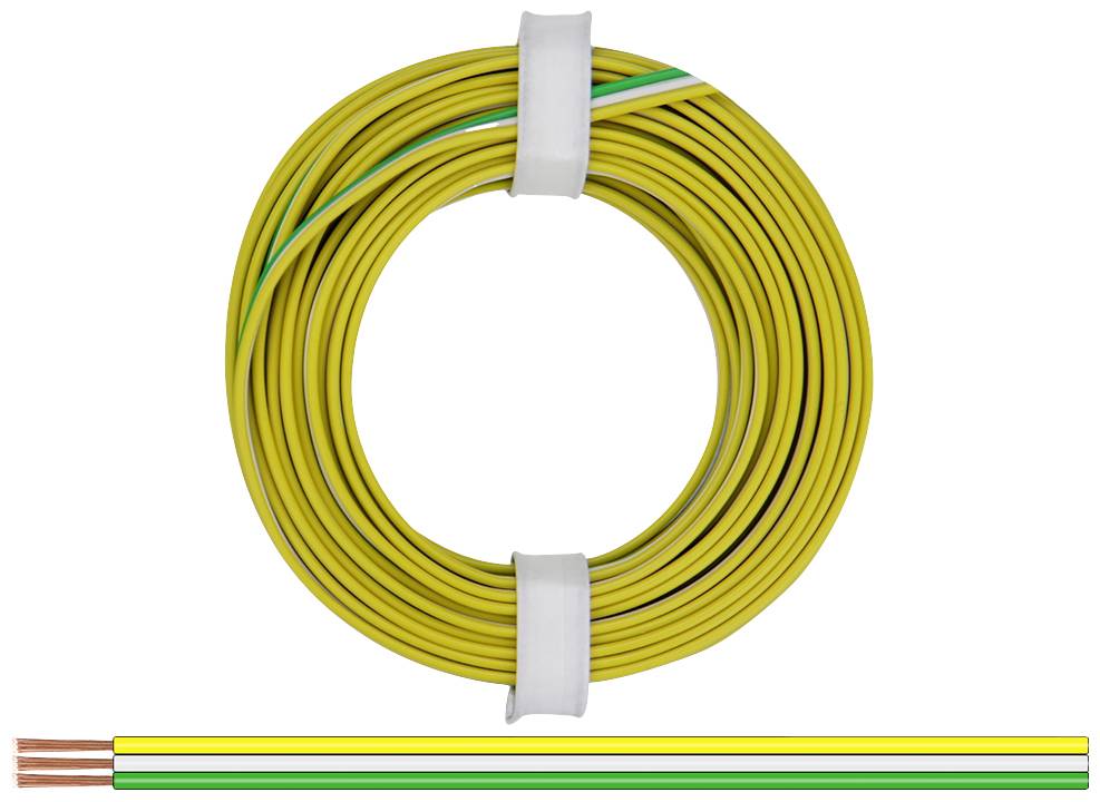 Багатожильний кабель Donau Elektronik 325-354, 3 x 0,25 мм², жовтий, білий, зелений, 5 м