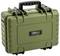 Oliwkowozielony twardy futerał ochronny o wytrzymałej konstrukcji z uchwytem, idealny do bezpiecznego przechowywania delikatnych urządzeń lub narzędzi.