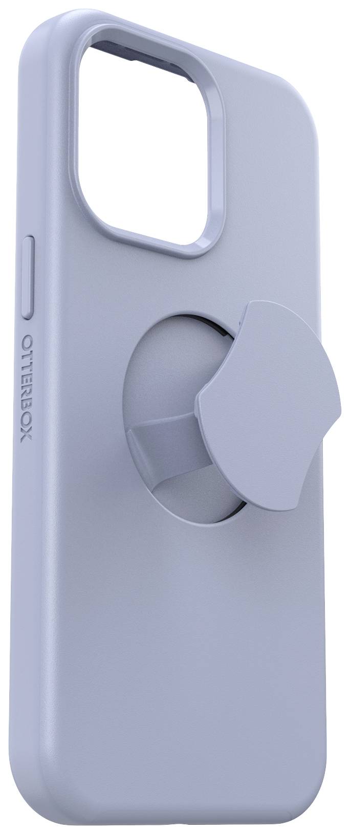 Jasnoniebieski futerał na smartfona z wbudowanym uchwytem i logo OtterBox.