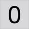 Duża czarna cyfra "0" wyśrodkowana na jasnym szarym tle.