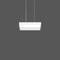 Nowoczesna lampa wisząca o prostym designie na szarym tle.