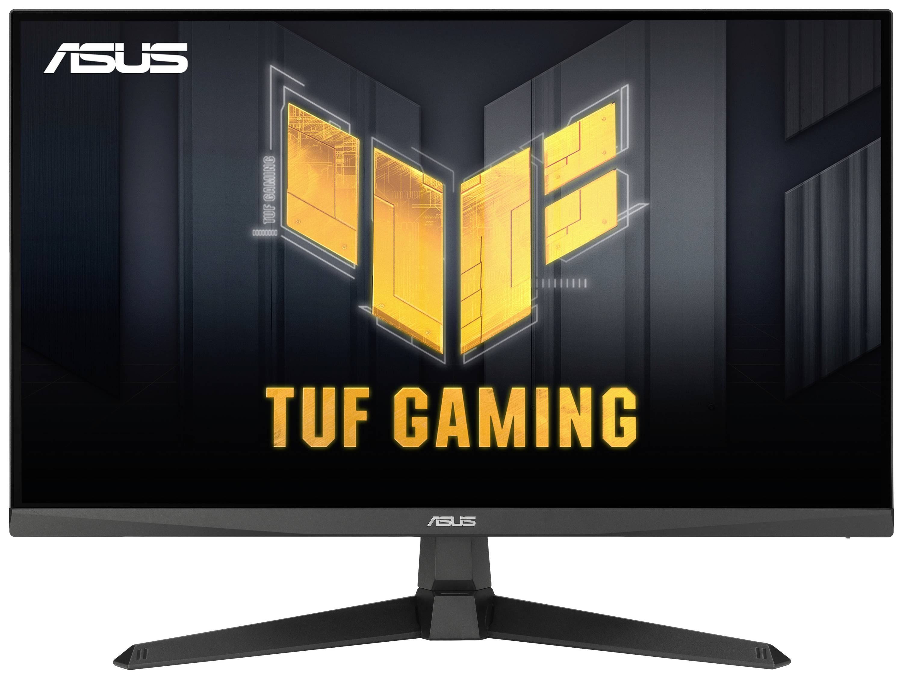 Monitor gamingowy ASUS z serii TUF Gaming, o wąskiej ramce i stabilnej podstawie, idealny do intensywnej rozgrywki.