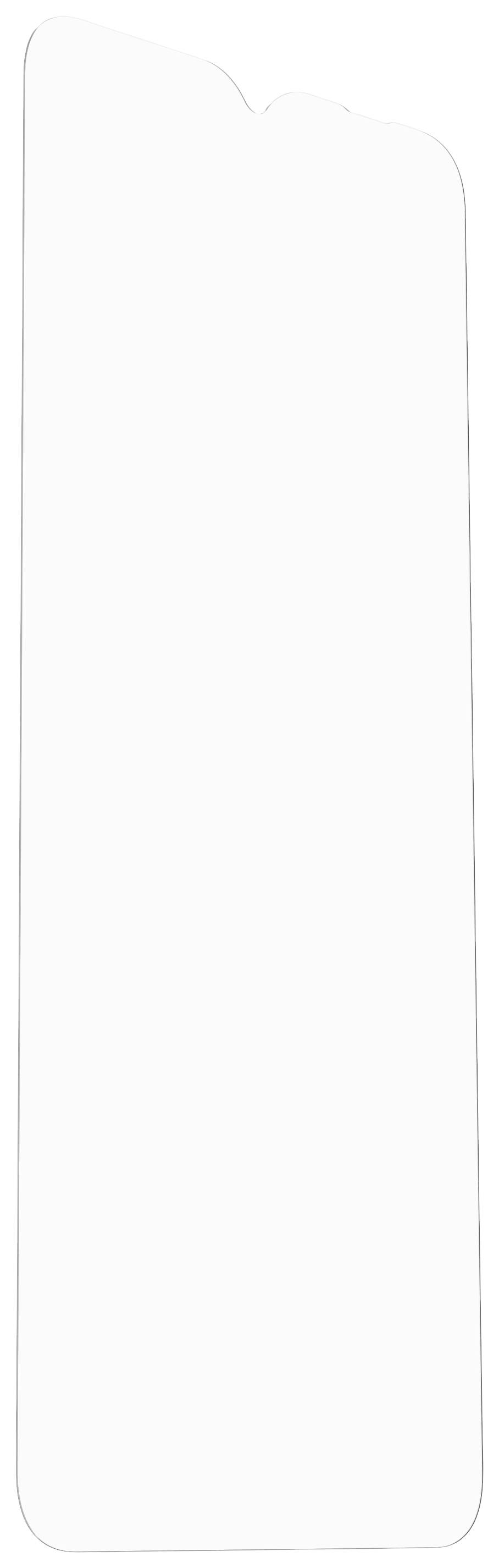 Biały, czysty wyświetlacz smartfona bez widocznej zawartości lub interfejsów, otoczony cienką ramką.