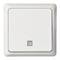 Biała pokrywa włącznika światła z kwadratowym przyciskiem pośrodku.