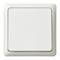 Biały włącznik ścienny w kształcie kwadratu z zaokrąglonymi narożnikami.