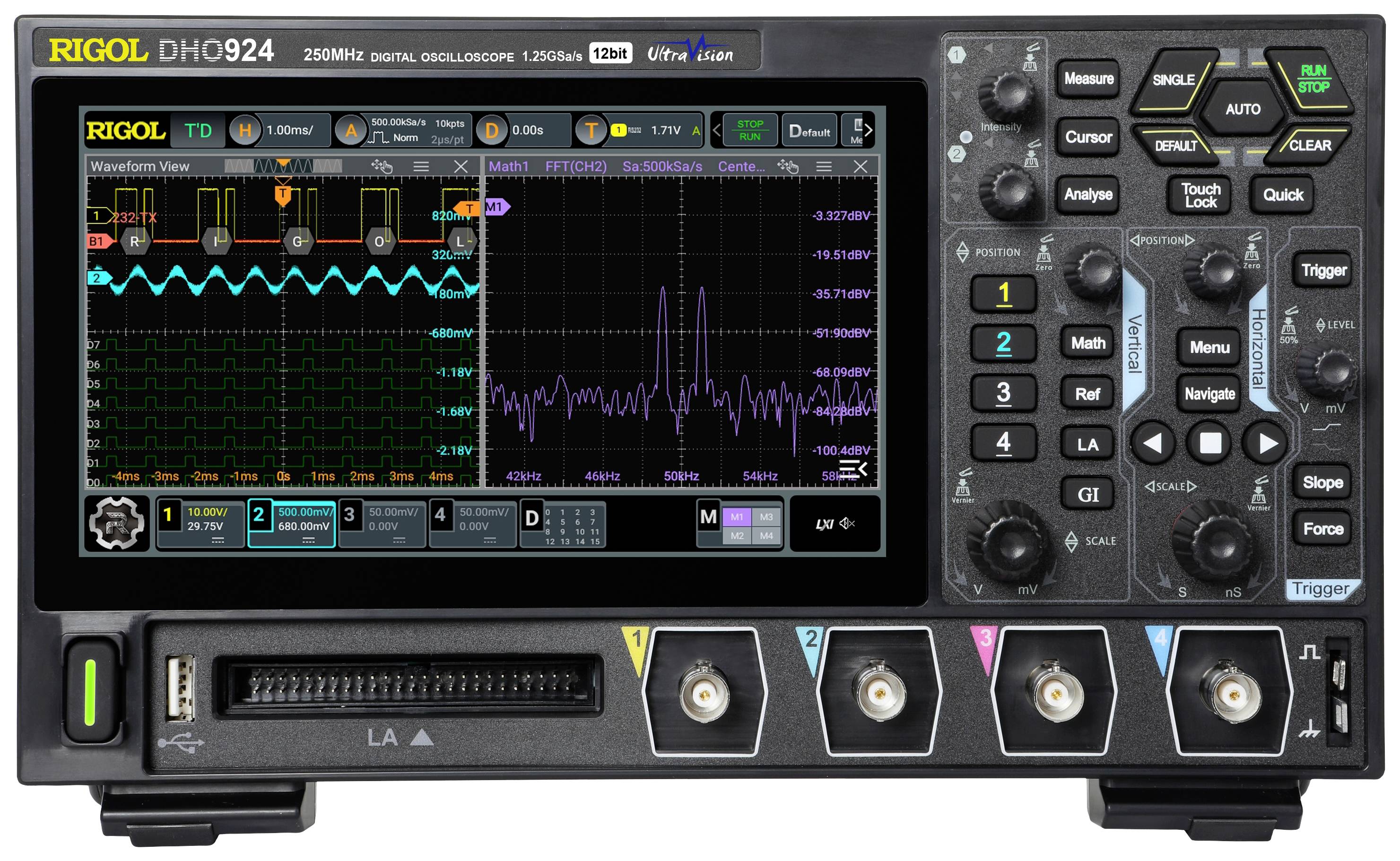 Цифровий осцилограф Rigol DHO924 200 МГц 1,25 Гвиб/с