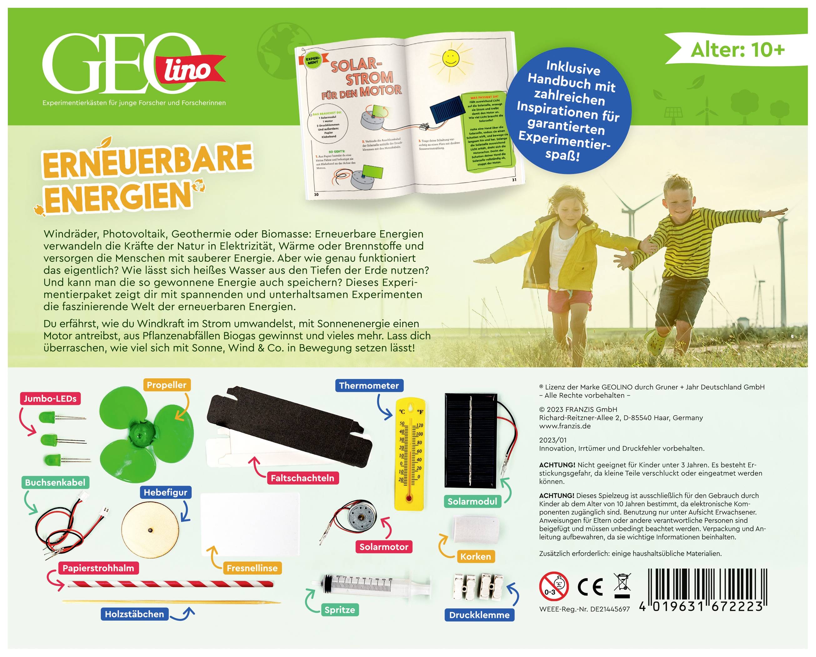 FRANZIS 67222 GEOlino Коробка для сонячних експериментів, картонна