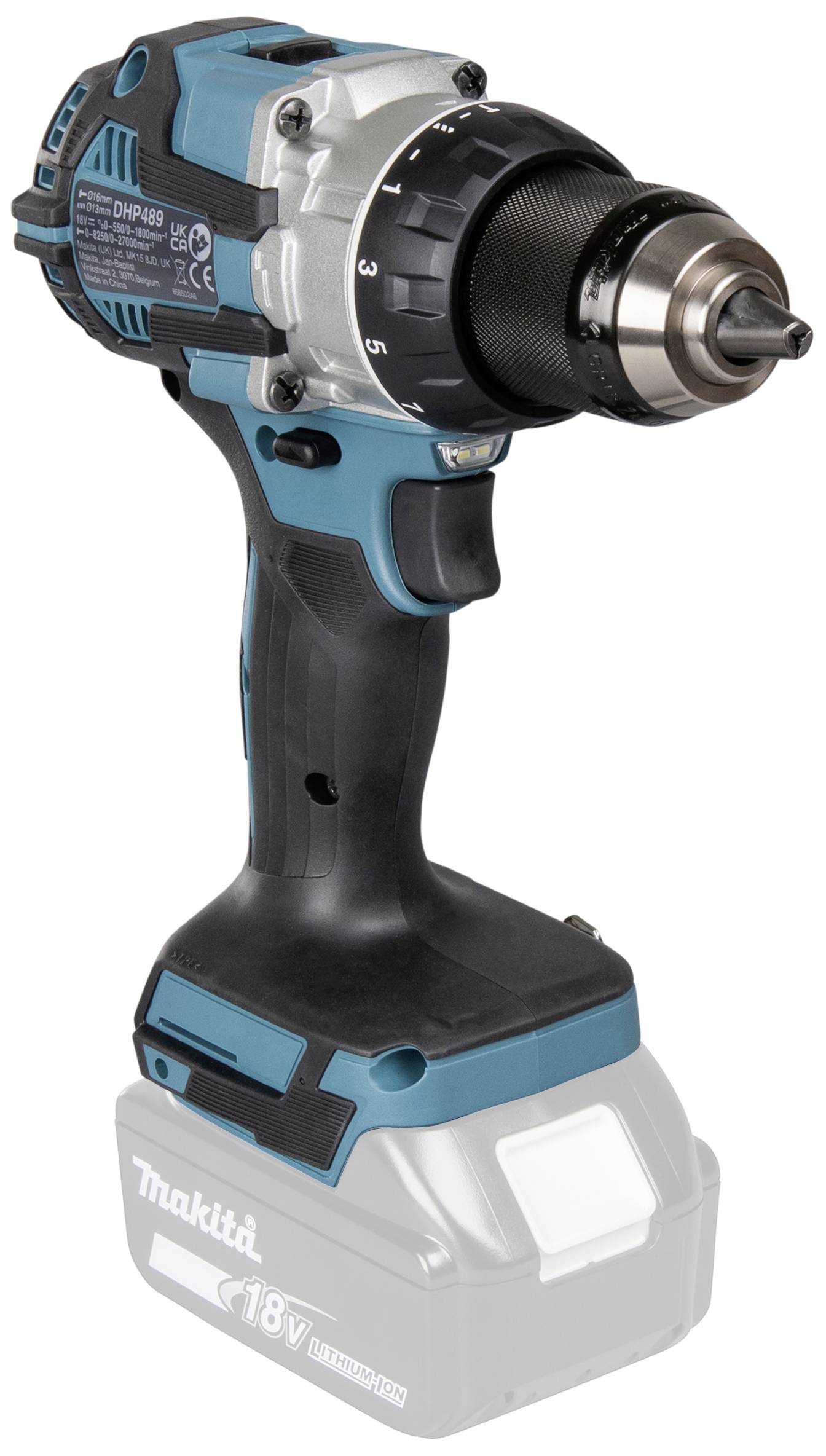 Bezprzewodowy niebieski akumulatorowy wkrętak z czarnym uchwytem i uchwytem wiertarskim, odpowiedni do różnorodnych zastosowań wiercenia i wkręcania.