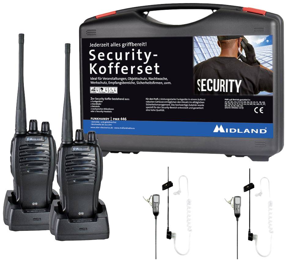 PMR Midland G10 Pro PMR 2er Security-Koffer MA31 LK Pro радіостанція