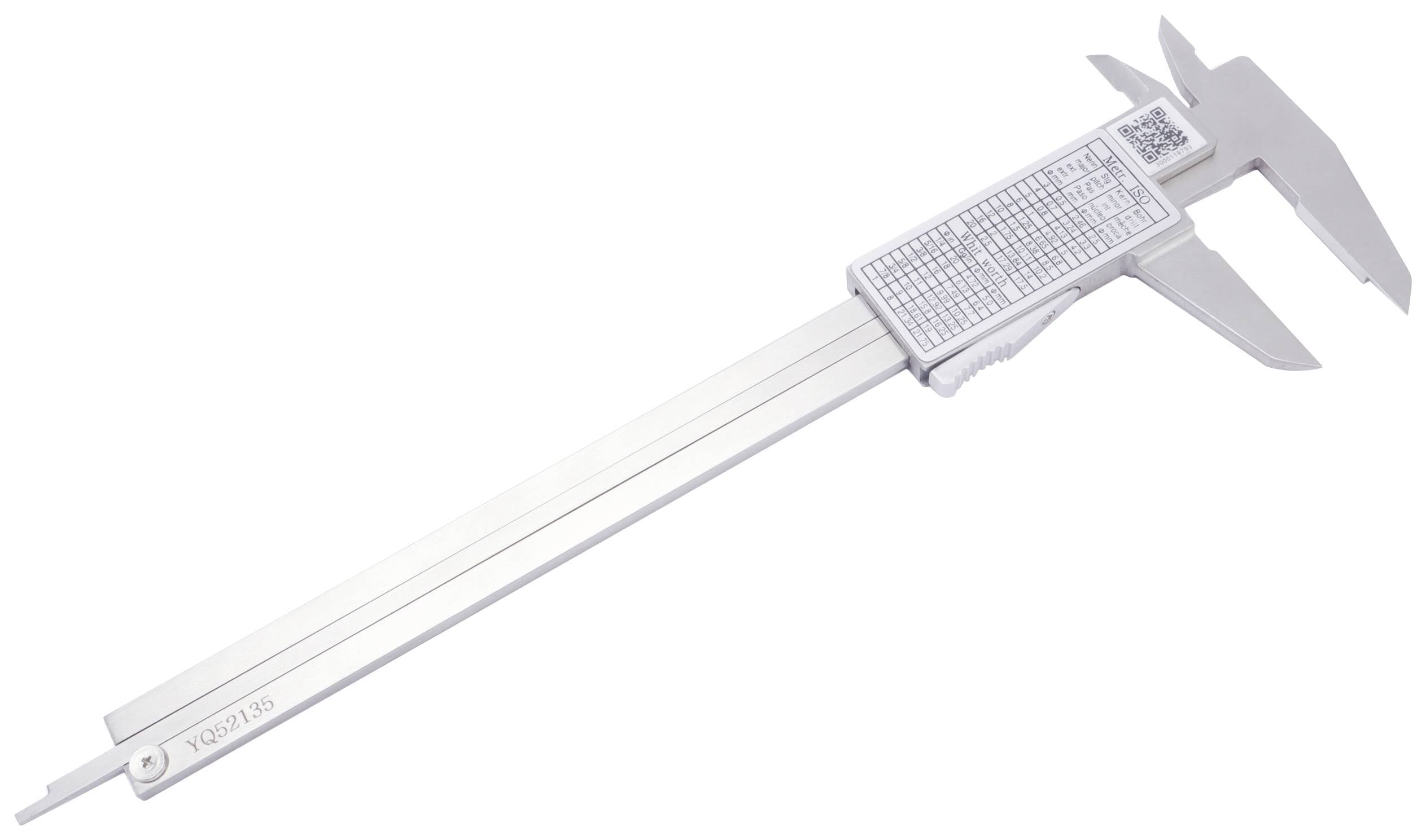 Штангенциркуль Dasqua 1801-0810 моноблочний із затискачем для великого пальця 150 мм з нержавіючої сталі 1 шт.