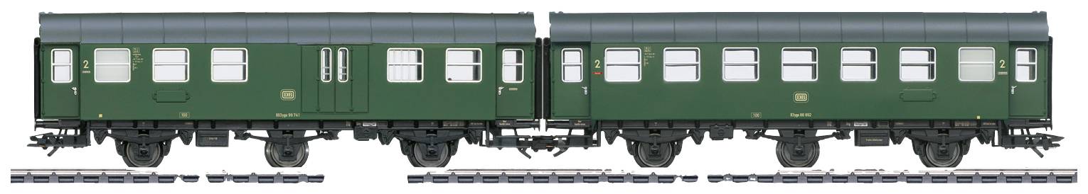 Märklin 43196 Пасажирський вагон, пара переобладнаних вагонів H0 2-го класу + фургон. DB