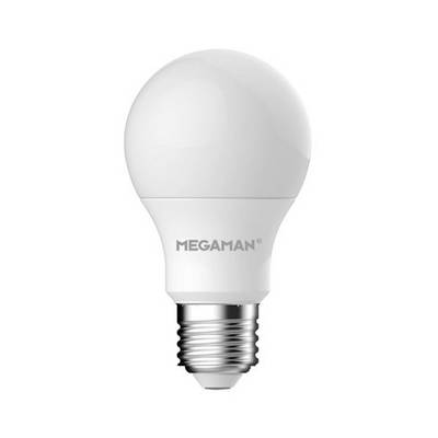 Biała żarówka LED firmy MEGAMAN, przeznaczona do oprawek E27. Energooszczędna i o szerokim zastosowaniu.