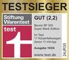 Logo 'Testsieger Stiftung Warentest'. Ocena 'Dobry (2,2)' dla Beurer BF 500 Super Black Edition. Wydanie 10/24, www.test.de.