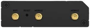 Tylna strona urządzenia z gniazdami 'WIFI', 'RESET' oraz dwoma gniazdami 'MOBILE'.