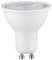 Biała lampa LED z oprawką GU10, odpowiednia do energooszczędnego oświetlenia w pomieszczeniach mieszkalnych lub biurowych.