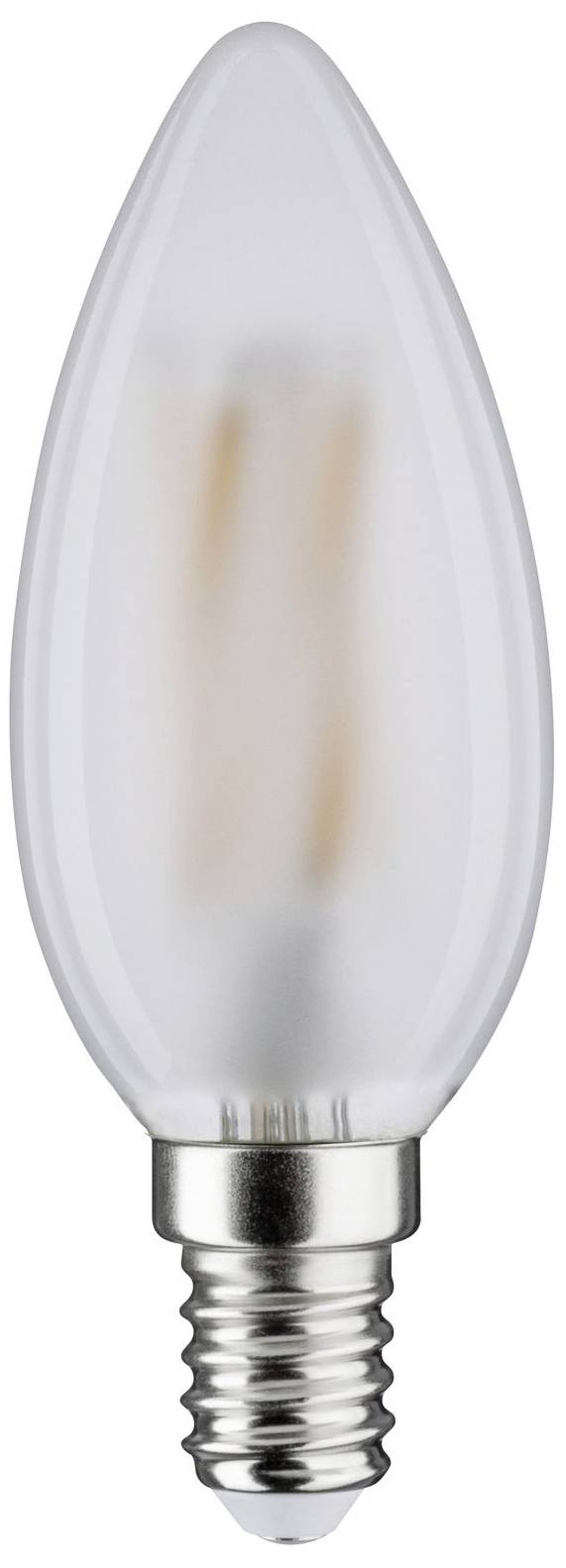 Żarówka LED w kształcie świecy z gwintem E14, odpowiednia do lamp z pasującym złączem.