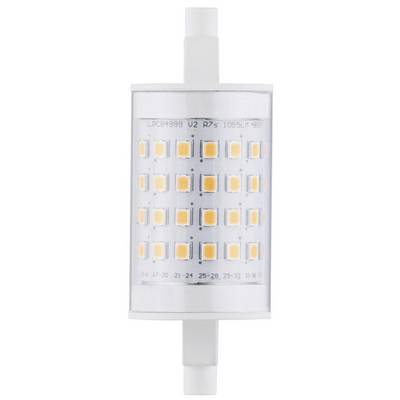 Lampa LED z prostokątną, cylindryczną obudową i wieloma równomiernie rozmieszczonymi chipami LED. Nadaje się do jasnego oświetlenia.