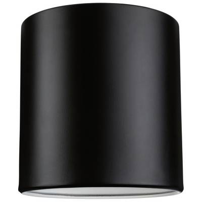 Czarna cylindryczna lampa sufitowa o minimalistycznym wzornictwie. Idealna do nowoczesnych wnętrz. Oświetla powierzchnie skierowane w dół.