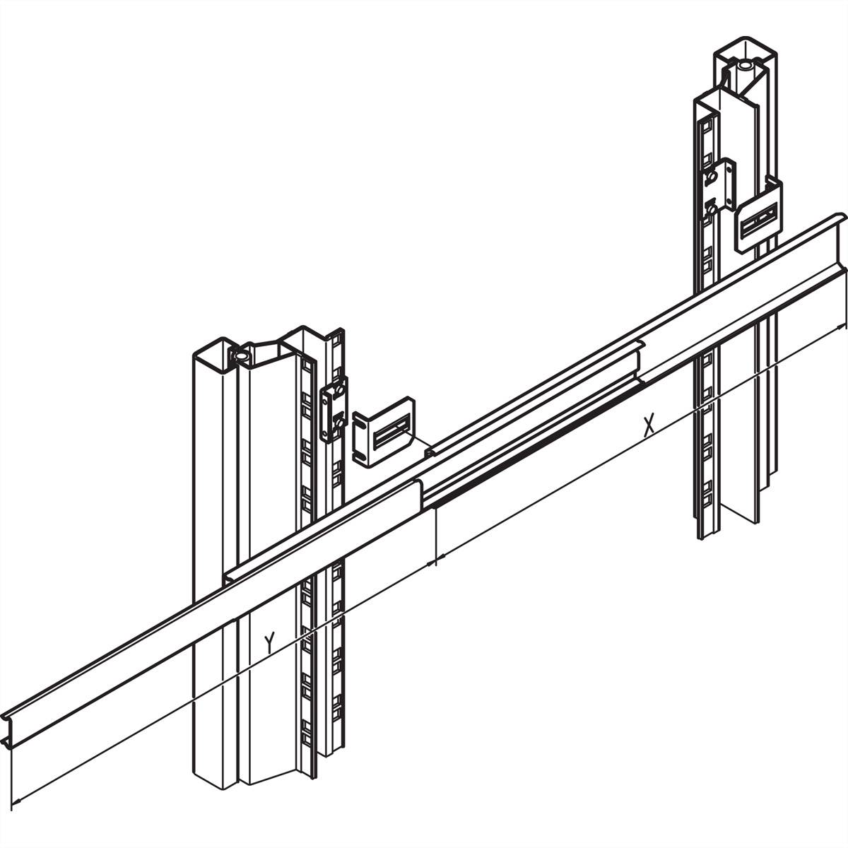 Rysunek techniczny pionowego przekroju przez konstrukcję ścienną z wieloma warstwami oraz szczegółowymi widokami elementów mocujących.