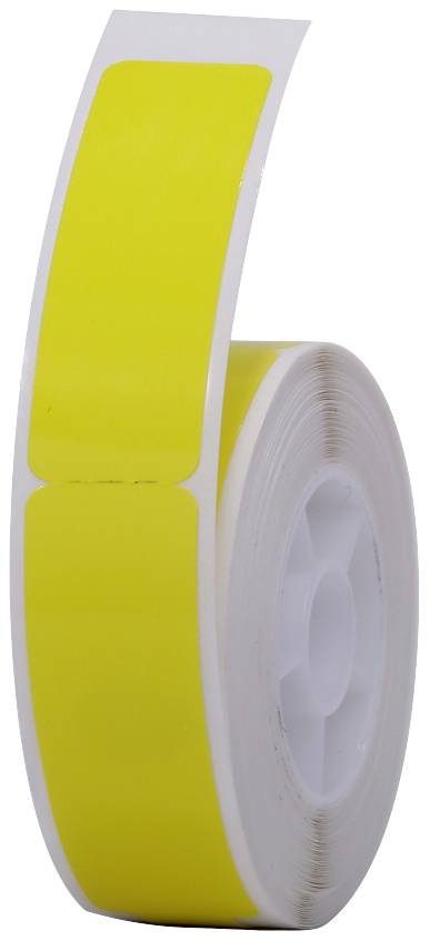 Rolka z żółtymi prostokątnymi naklejkami.