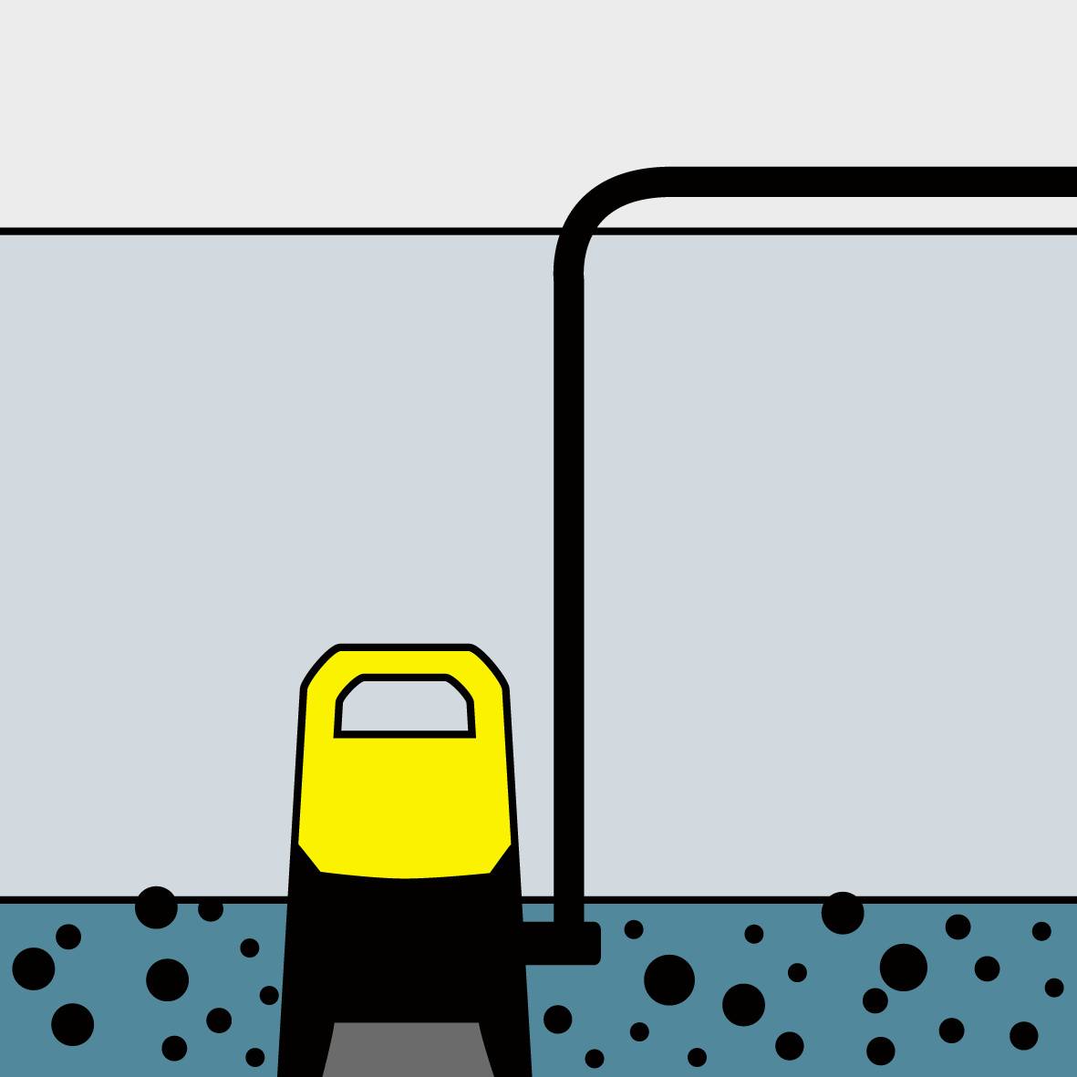 'Znak ostrzegawczy': Żółta tablica z czarną ramką, wskazuje na niebezpieczeństwo spadających obiektów. Tło: mur z otworami.