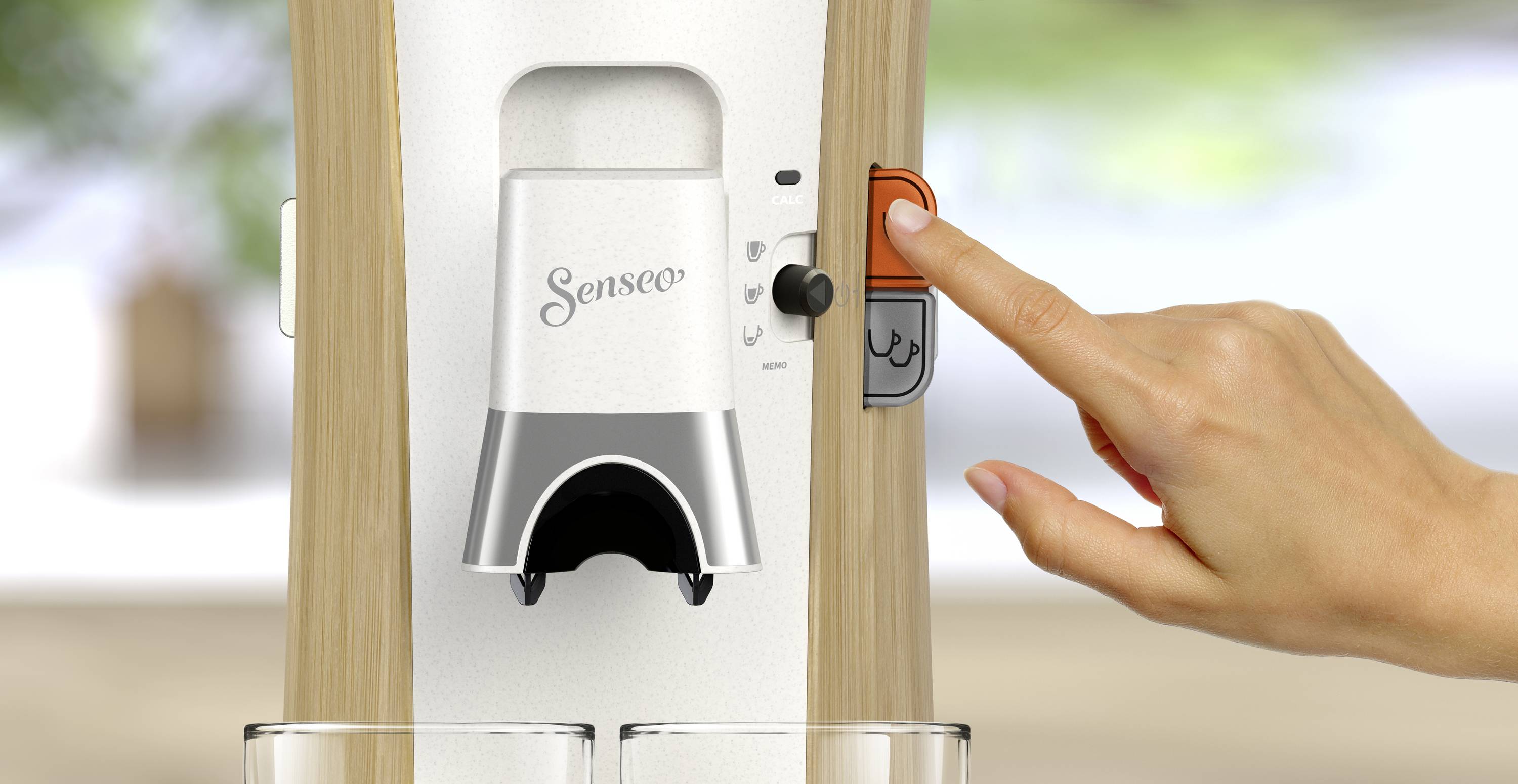 SENSEO® CSA240/05 CSA240/05 Кавомашина з підставкою, біла, дерев'яна