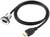Kabel HDMI z metalowym złączem po lewej stronie i standardową wtyczką po prawej stronie. Używane do przesyłania sygnałów audio i wideo.