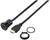 Kabel HDMI z wtyczką męską i żeńską, pierścieniem mocującym i uszczelką do zastosowań przemysłowych.