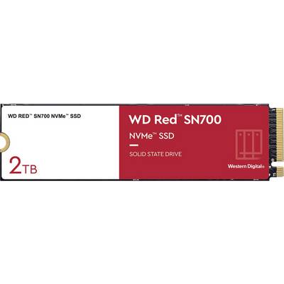 Dysk SSD WD Red SN700 NVMe, 2 TB, firmy Western Digital. Dysk SSD przeznaczony do szybkiego transferu danych, z czerwono-białym wzornictwem.