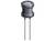 Cylindryczny, radialnie przewodzony kondensator elektrolityczny z dwoma długimi metalowymi wyprowadzeniami u dołu. Stosowany w układach elektronicznych.
