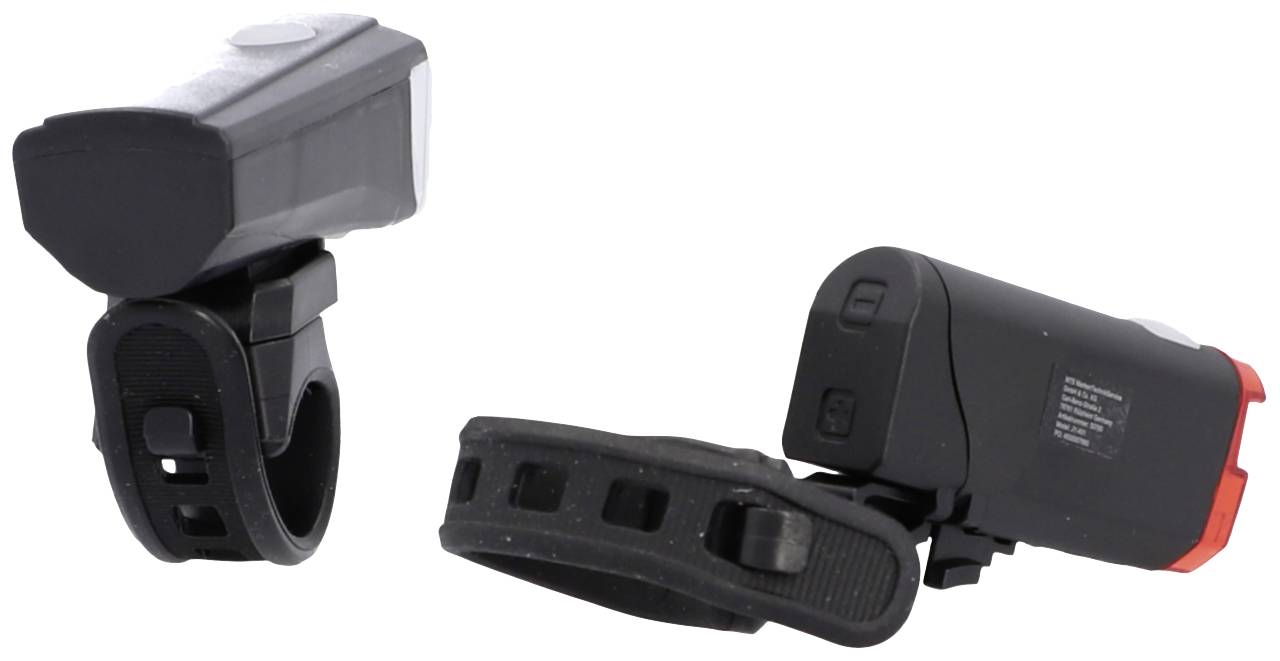 FISCHER FAHRRAD Набір світлодіодних акумуляторних велосипедних ліхтарів чорного кольору