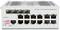 8-portowy Gigabitowy + 4G Kombo Przemysłowy Szybki Pierścieniowy Zarządzany Switch z 8 portami Ethernet i 4 interfejsami światłowodowymi, diody sygnalizujące stan pracy.